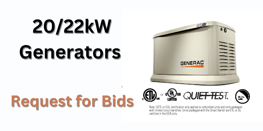 20/22 kW generators request for bids 
